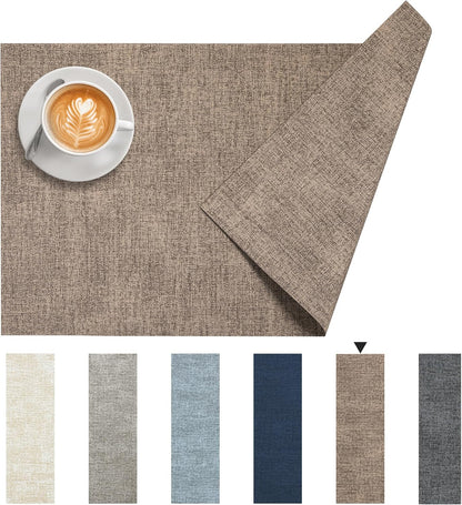 DOLOPL Fall Placemats Set of 4, Reversible Wipeable & Heat Resistant Place Mats, Modern Faux