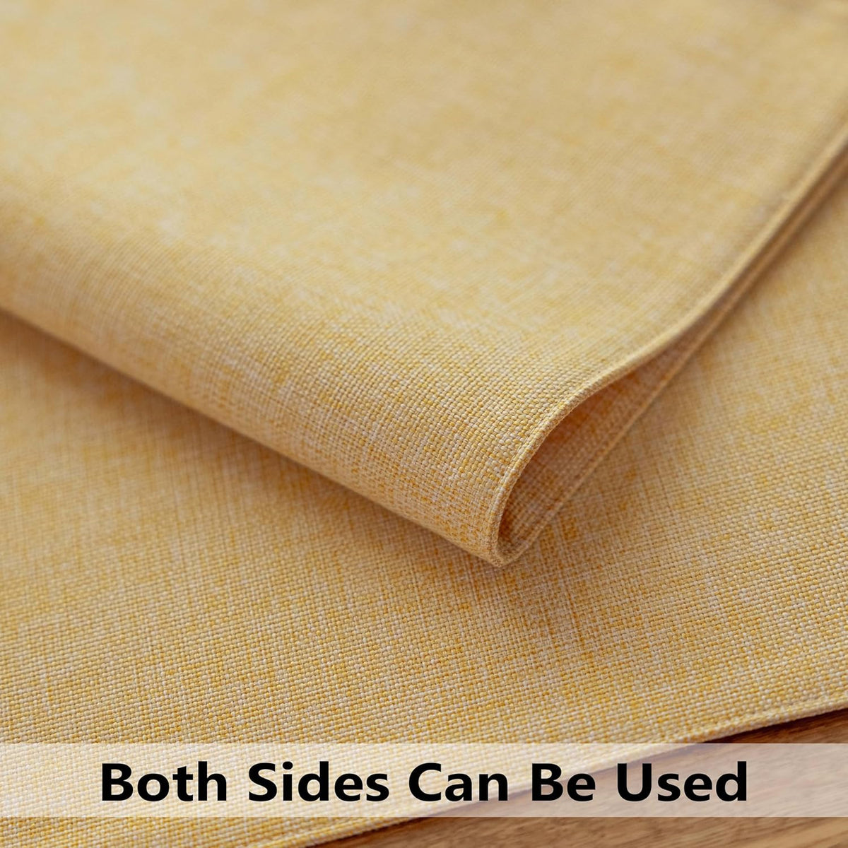 Demetex Yellow Placemats Set of 4 Farmhouse Table Place Mats for Dinner Heat Resistant Cloth