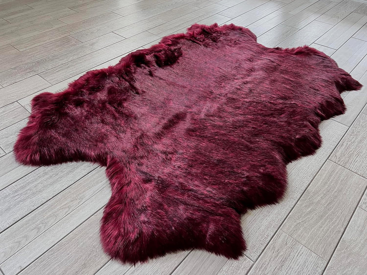 LAMBZY Faux Sheepskin Super Soft Hypoallergenic Free Shape Silky Shag Rug, Luxury Shaggy Plush
