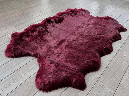 LAMBZY Faux Sheepskin Super Soft Hypoallergenic Free Shape Silky Shag Rug, Luxury Shaggy Plush