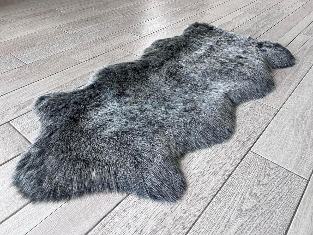 LAMBZY Faux Sheepskin Super Soft Hypoallergenic Free Shape Silky Shag Rug, Luxury Shaggy Plush