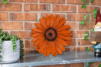 NAT & Jules Gerbera Daisy Flower Shaped Dimensional Indoor Outdoor 12 inch Cast Resin Decorative