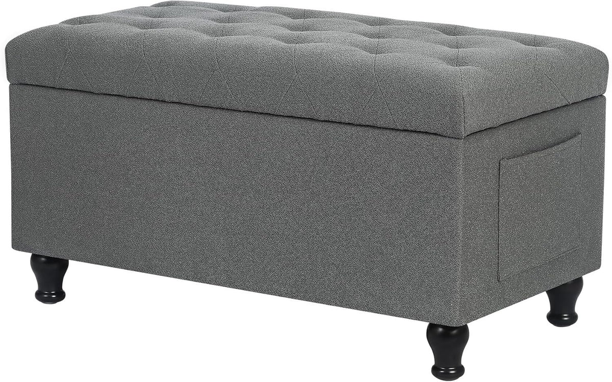 Ottoman with Storage 32'' Ottoman Storage Bench Fabric Ottomans Footstools Upholstered Foot Rest