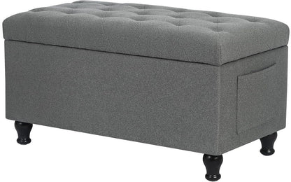 Ottoman with Storage 32'' Ottoman Storage Bench Fabric Ottomans Footstools Upholstered Foot Rest