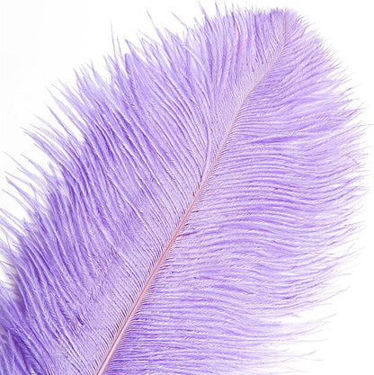 THARAHT Lavender Ostrich Feathers 12pcs Large Natural Bulk 16-18Inch 40cm-45cm for Wedding Party