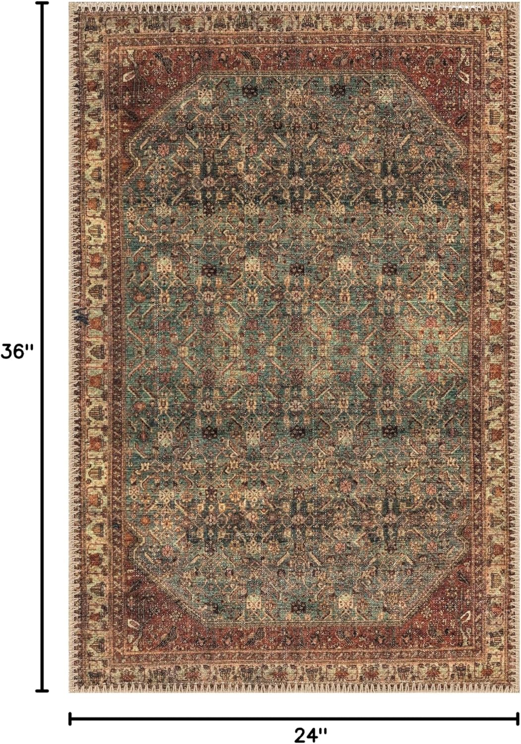 Keen Home Design 2x3 Rug - Machine Washable Entry Rug with Non-Slip Backing, Ideal for Enteryway