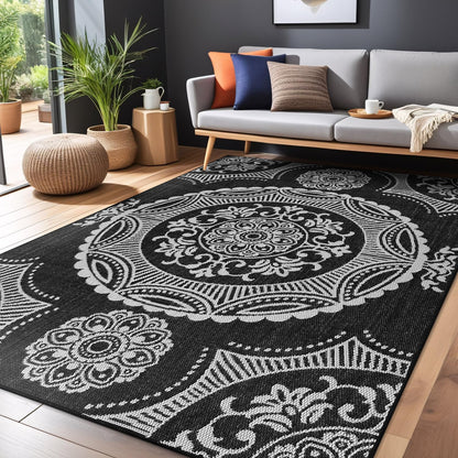 Medallion Outdoor Rug 8x10 Washable Outside Carpet for Indoor Patio Porch Waterproof Easy Cleaning