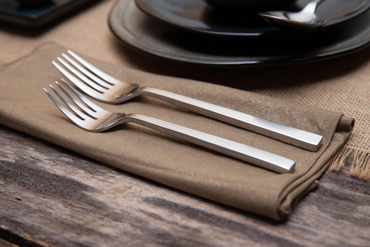 FORTESSA Arezzo 18/10 Stainless Steel Flatware, 5 Piece Place Setting With Knife, Forks and Spoons
