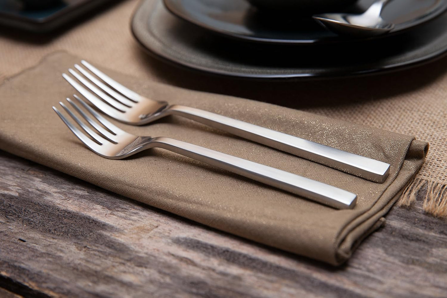 FORTESSA Arezzo 18/10 Stainless Steel Flatware, 20 Piece Place Setting With Table Knives, Forks and