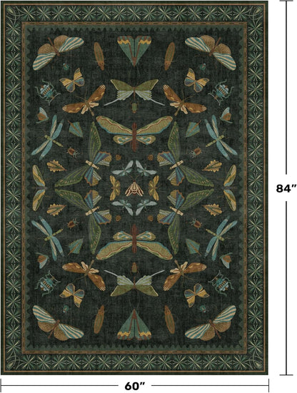 Green Area Rugs 5x7 for Living Room - Fairy Fantasy Moss Rugs for Dining Room Table, Bedroom