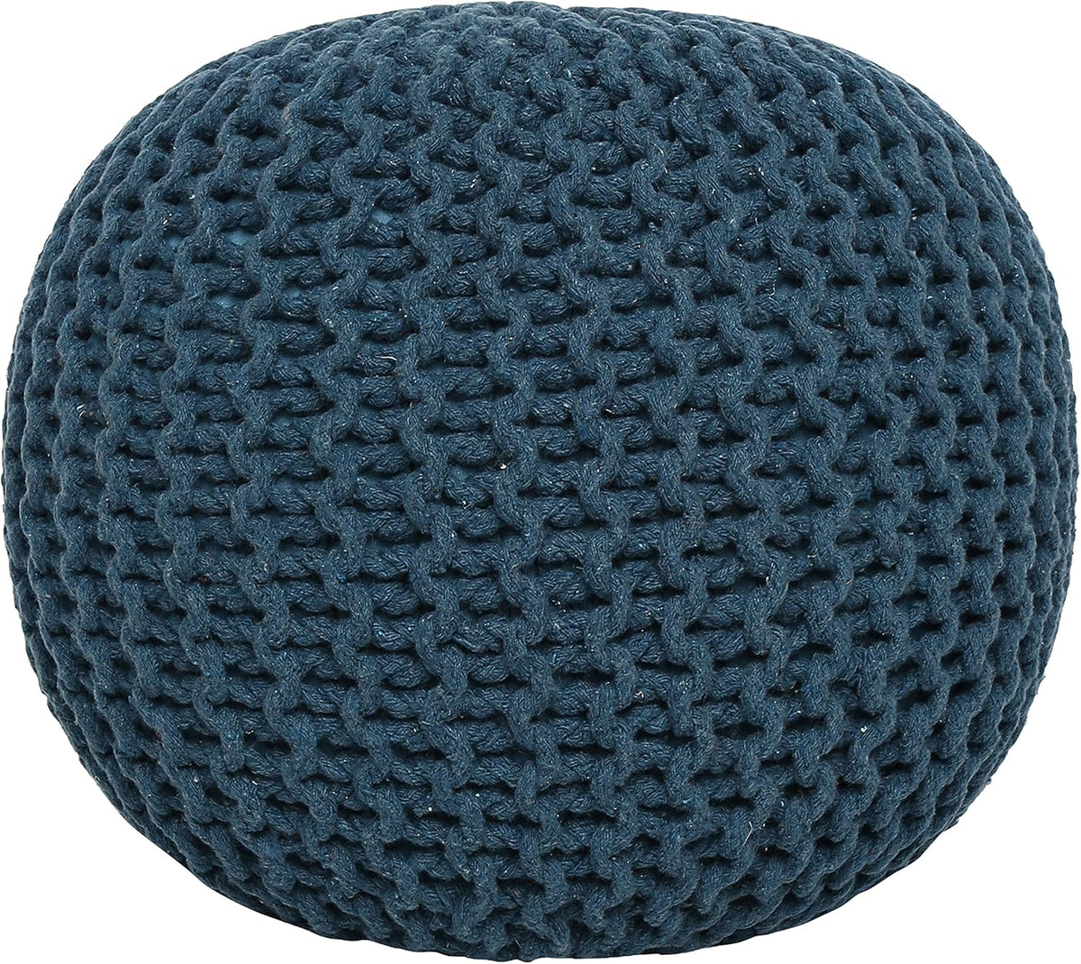 REDEARTH Round Pouf Bean Bag Ottoman - Foot Stool Hand Knitted - Home Decor Pouffe Stuffed - Cable
