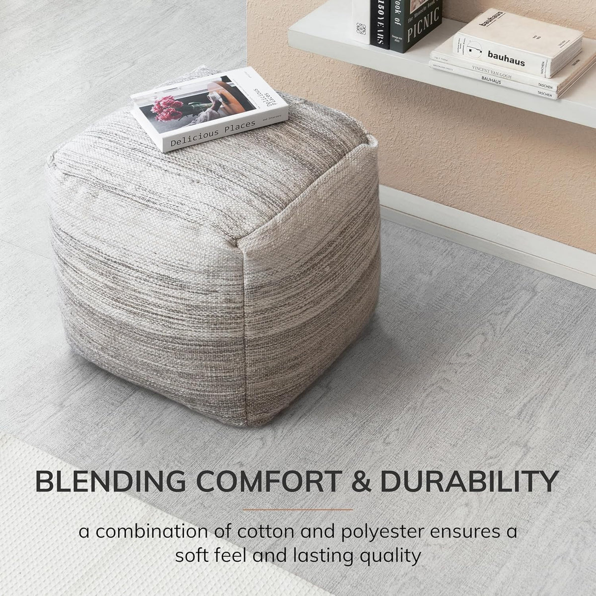 Anji Mountain 20"x20"x20" Handmade & Handcrafted Ottoman Pouf Comfortable Pouf Ottoman Foot Rest &