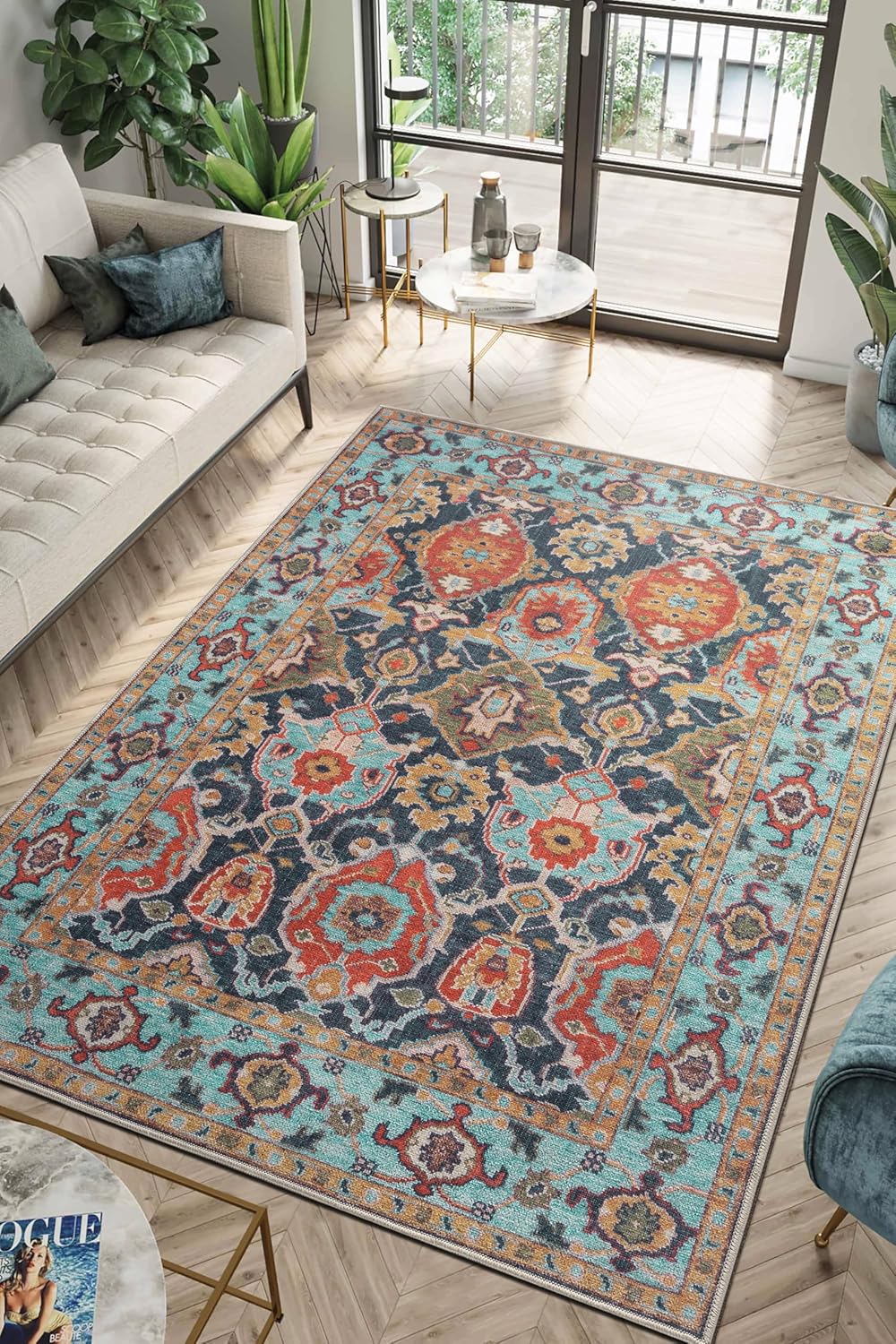 Keen Home Design 3x5 Rug - Machine Washable Entry Rug with Non-Slip Backing, Ideal for Enteryway