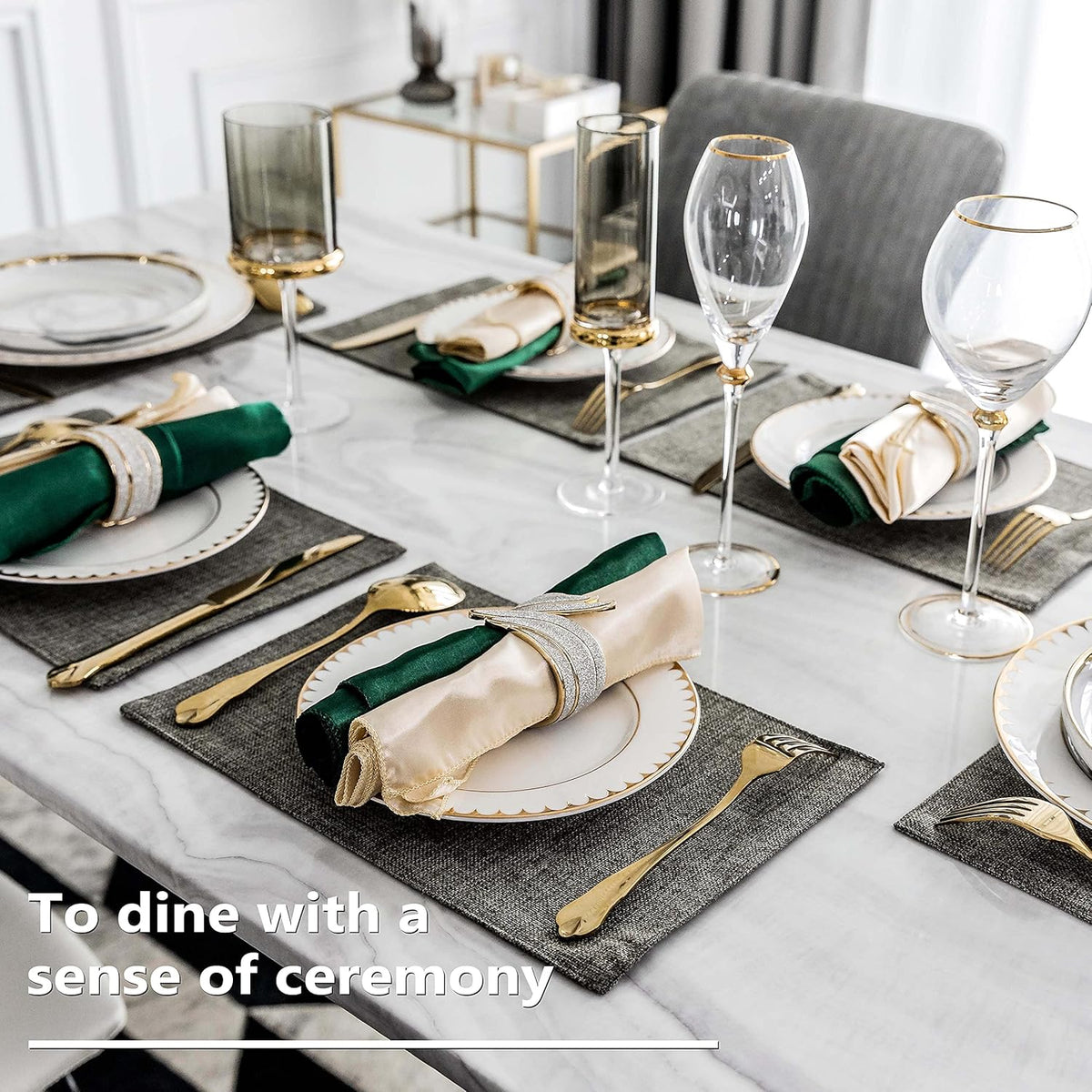 Home Brilliant Cloth Placemats Set of 6 Heat Resistant Dining Table Place Mats Kitchen Table Mats