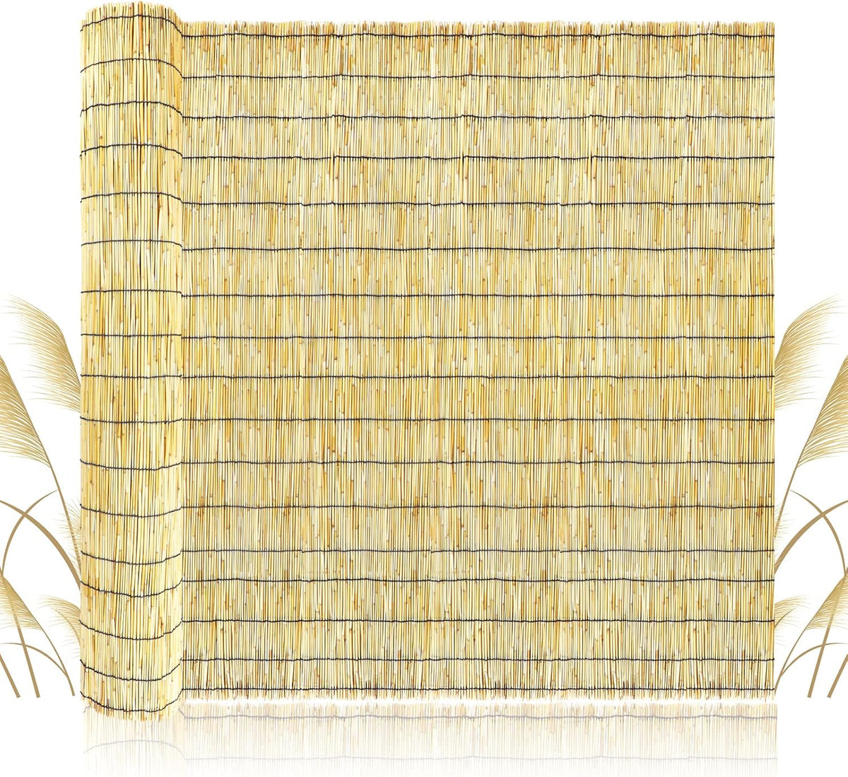 ZNCMRR Bamboo Fencing Decorative Natural Reed Fencing Rolls Bamboo Fence 4 Feet High Privacy Screen