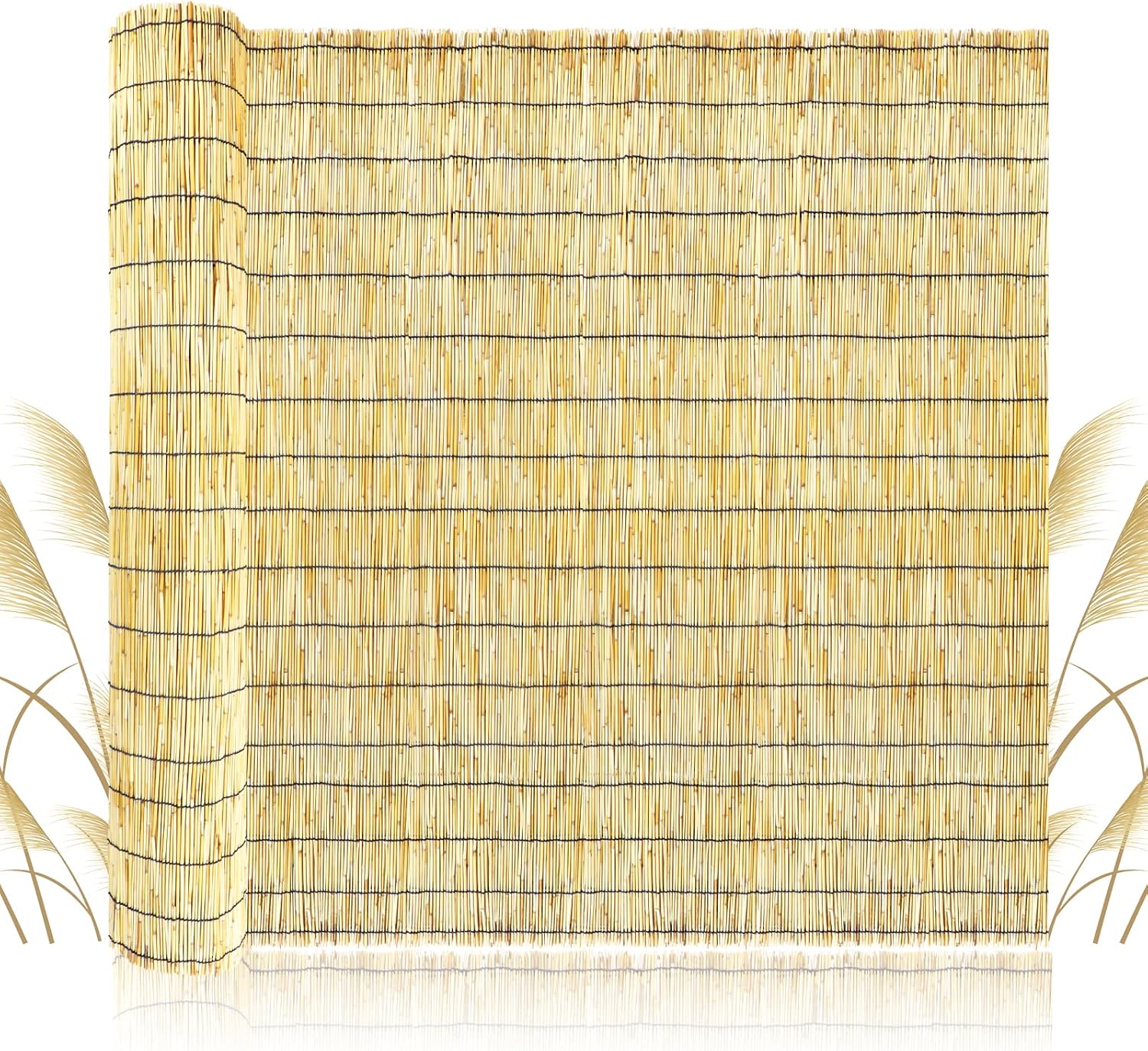 ZNCMRR Bamboo Fencing Decorative Natural Reed Fencing Rolls Bamboo Fence 4 Feet High Privacy Screen