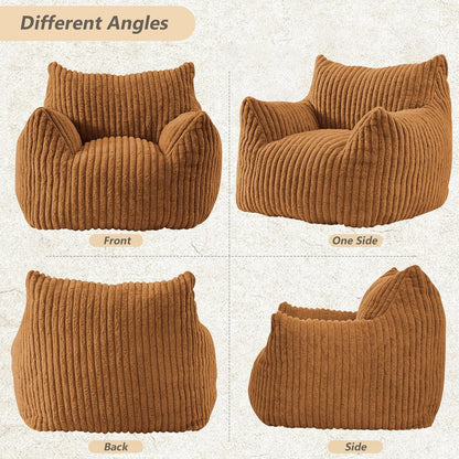 Giant Bean Bag Chairs for Adults Teens, Large Bean Bag Sofa Chairs with Filling Comfy Fuzzy BeanBag