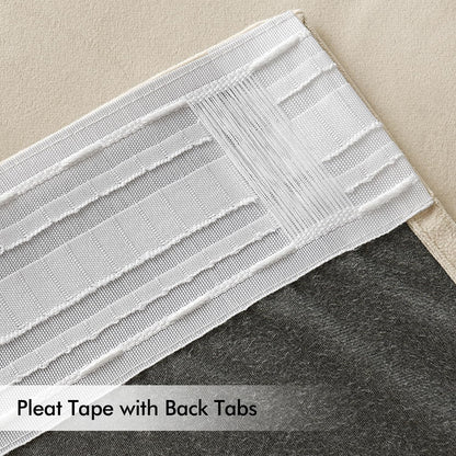 MIULEE Cream Beige Velvet Curtains 84 inches Long 2 Panels - Luxury Pinch Pleated Room Darkening