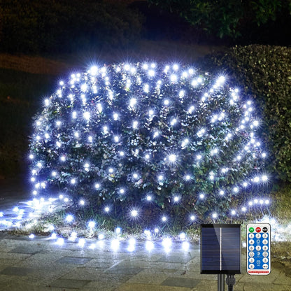 WBao Solar Christmas Lights Outdoor 360LED 11.5ft x 6.9ft Christmas Bushes Lights with Remote, 8