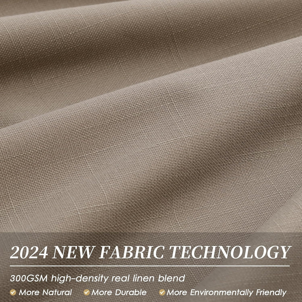 BOODII 100 Inch Blackout Curtains 2 Panels Set Back Tab Thermal Insulated Light Brown Linen