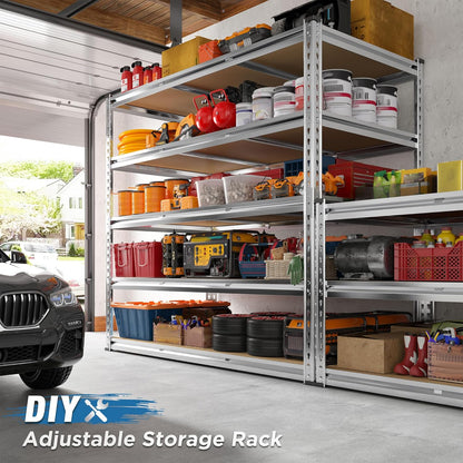 REIBII Garage Shelving, 5 Tier Storage Shelves Load 3020LBS, Adjustable Garage Shelving Heavy Duty