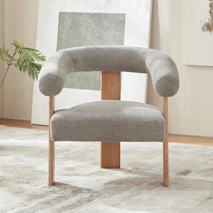 VKNOW Accent Chair Living Room Chair Set of 2, Modern Upholstered Armchair with Solid Wood Legs