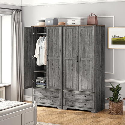 Brafab Armoire Wardrobe Closet with 2 Modern Doors, 71" Tall Freestanding Closet Wardrobe Cabinet