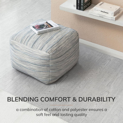 Anji Mountain 22"x22"x16" Handmade & Handcrafted Ottoman Pouf Comfortable Pouf Ottoman Foot Rest &