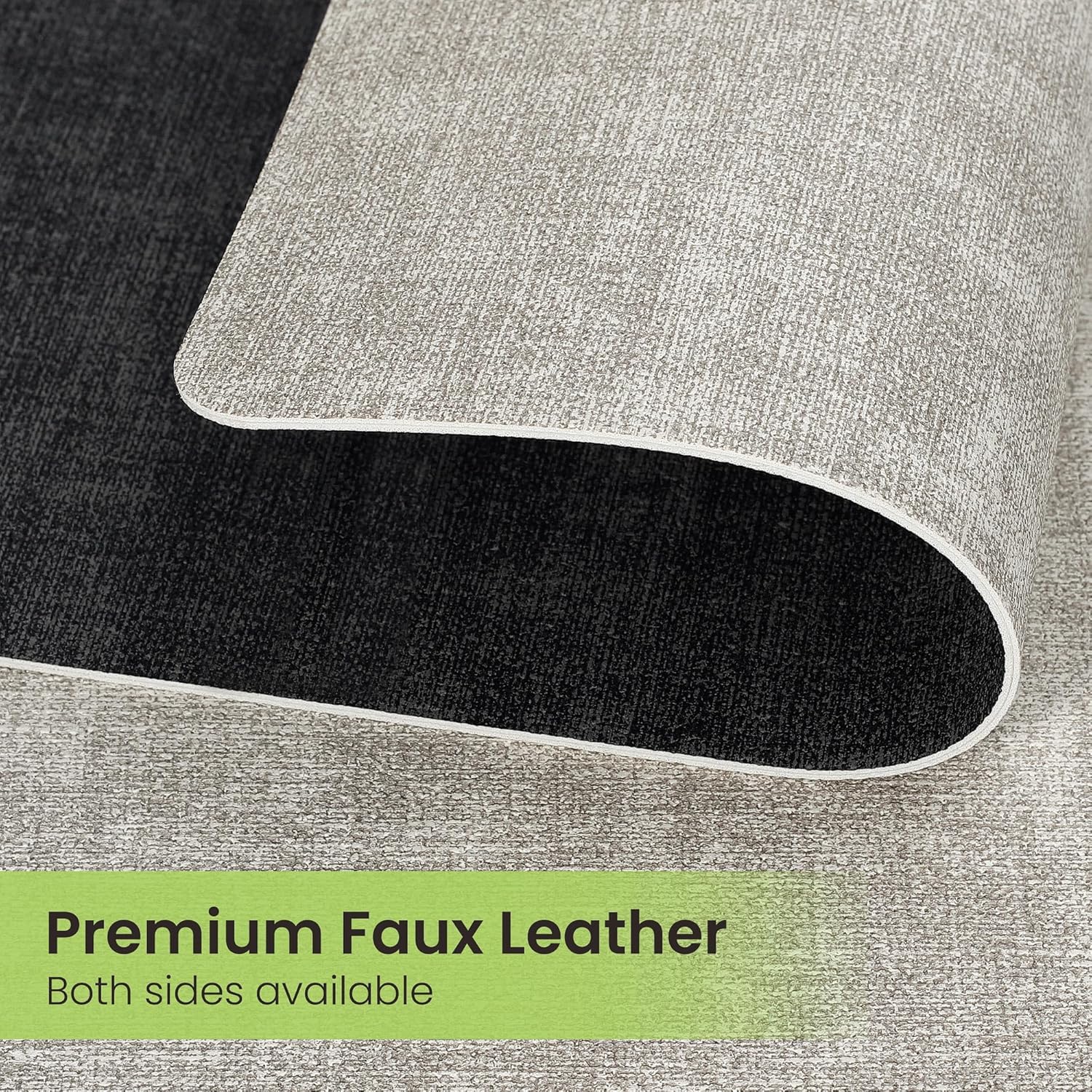 Faux Leather Dual Sided Placemats Set of 6, Square Non-Slip Heat Resistant Placemats with Coaster