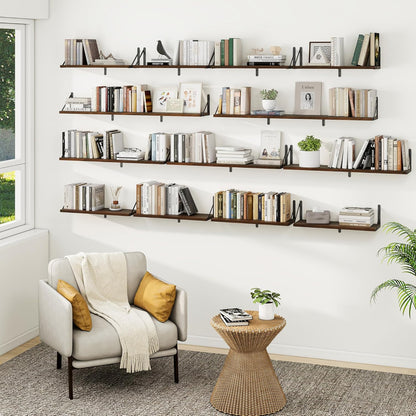 Heimlove Floating Shelves for Wall 24 Inches,8 Inches Deep Wall Bookshelf Mounted Display&Storage