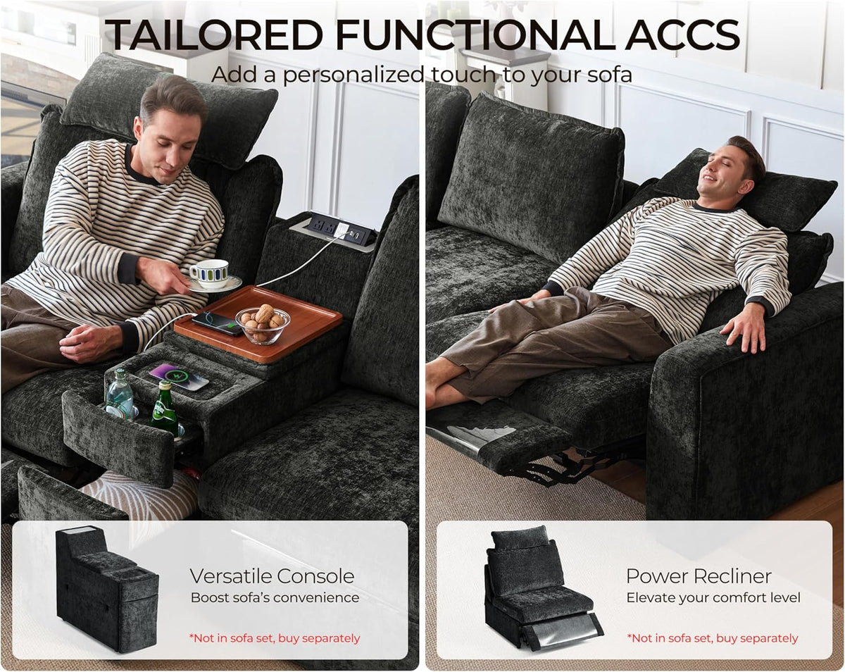 Oversized Modular Sofa Comfy Cloud Couch with Storage, Extra Deep Plush Sectional Sofa Set for