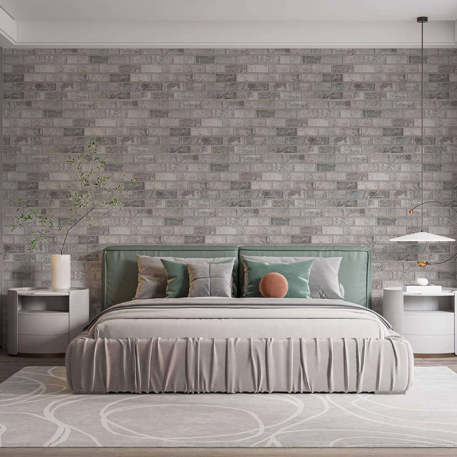 IZODEKOR 3D Brick Effect Wall Panels - Faux Brick Paneling for Living Room, Kitchen, Bathroom and