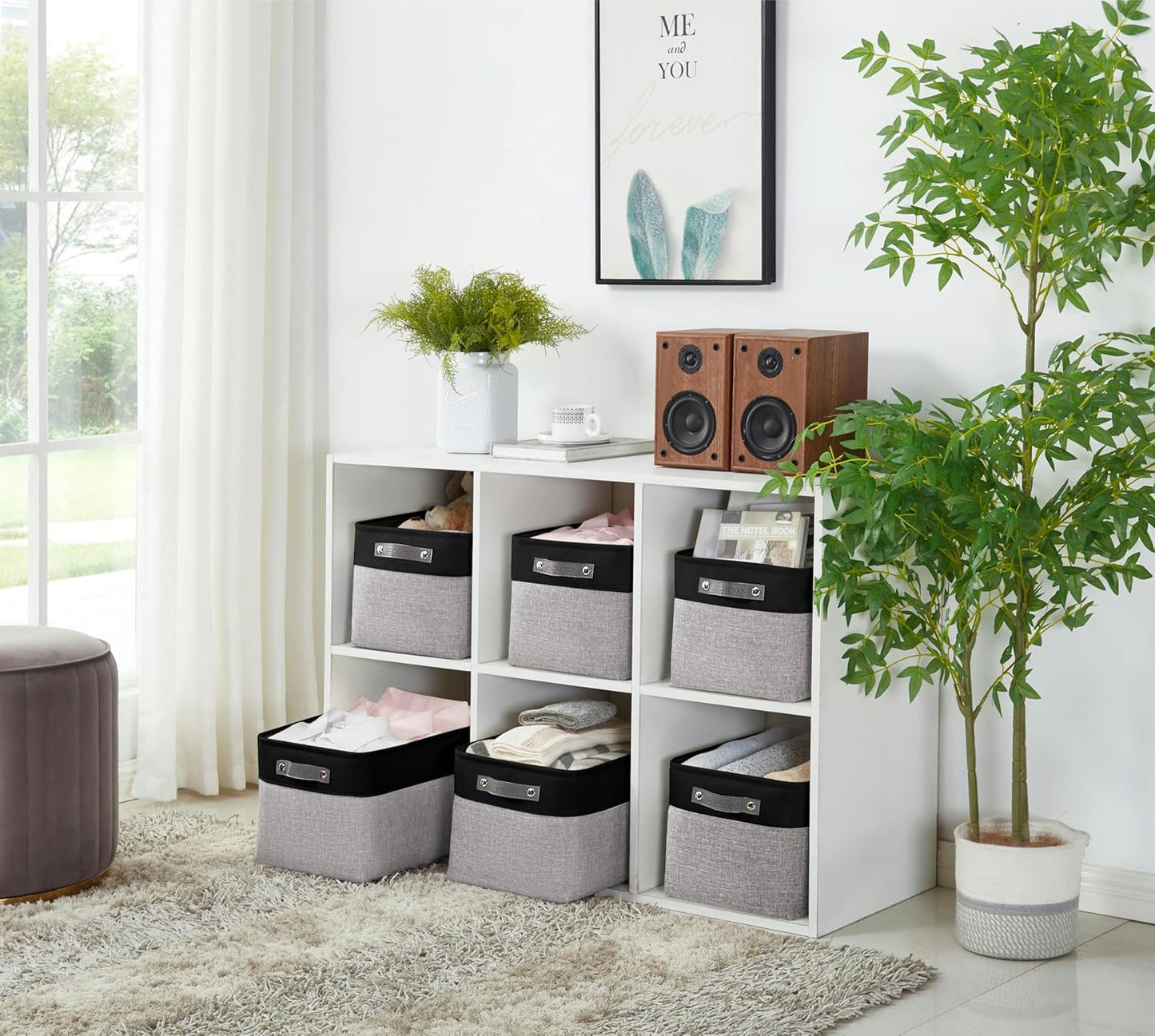 DECOMOMO Storage Baskets for Shelves - Fabric Closet Organizers and Storage Bins, Perfect Baskets