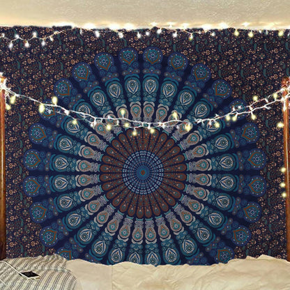 Bless International Handmade Indian hippie Bohemian Psychedelic Peacock Mandala Wall hanging