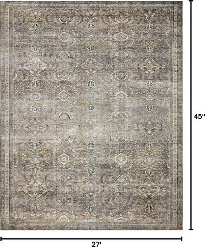 Loloi Layla Collection LAY-13 Antique/Moss 2'-3" x 3'-9" .13" Thick Accent Rug, Soft, Durable