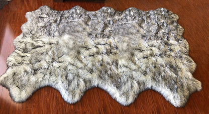 LAMBZY Faux Sheepskin Hypoallergenic Free Shape Silky Shag Rug, Luxury Shaggy Plush Carpet for
