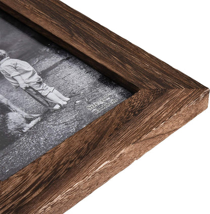 Yaetm 5x7 Picture Frame Distressed Wood, Rustic Solid Wood Photo Frame 5 x 7, Display for Tabletop