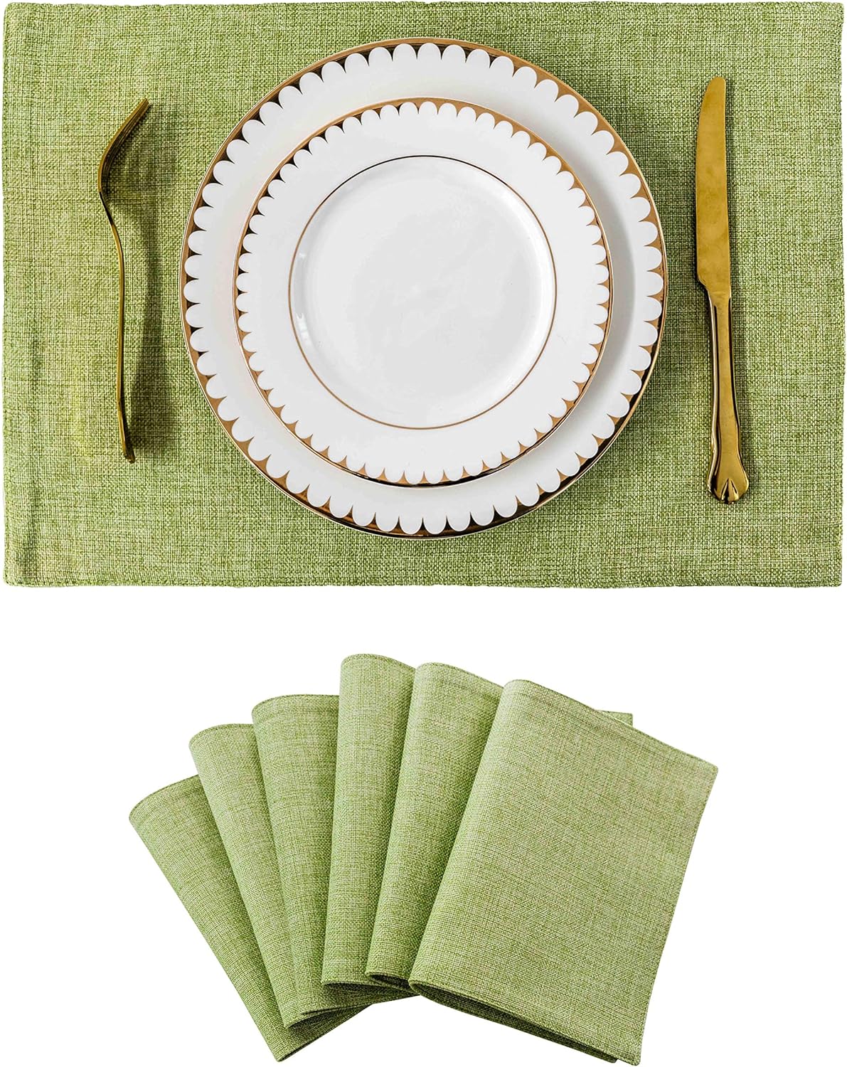 Home Brilliant Cloth Placemats Set of 6 Heat Resistant Dining Table Place Mats Kitchen Table Mats