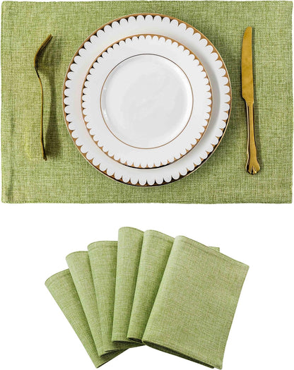 Home Brilliant Cloth Placemats Set of 6 Heat Resistant Dining Table Place Mats Kitchen Table Mats