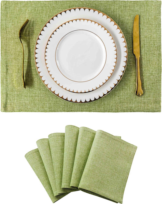 Home Brilliant Cloth Placemats Set of 6 Heat Resistant Dining Table Place Mats Kitchen Table Mats