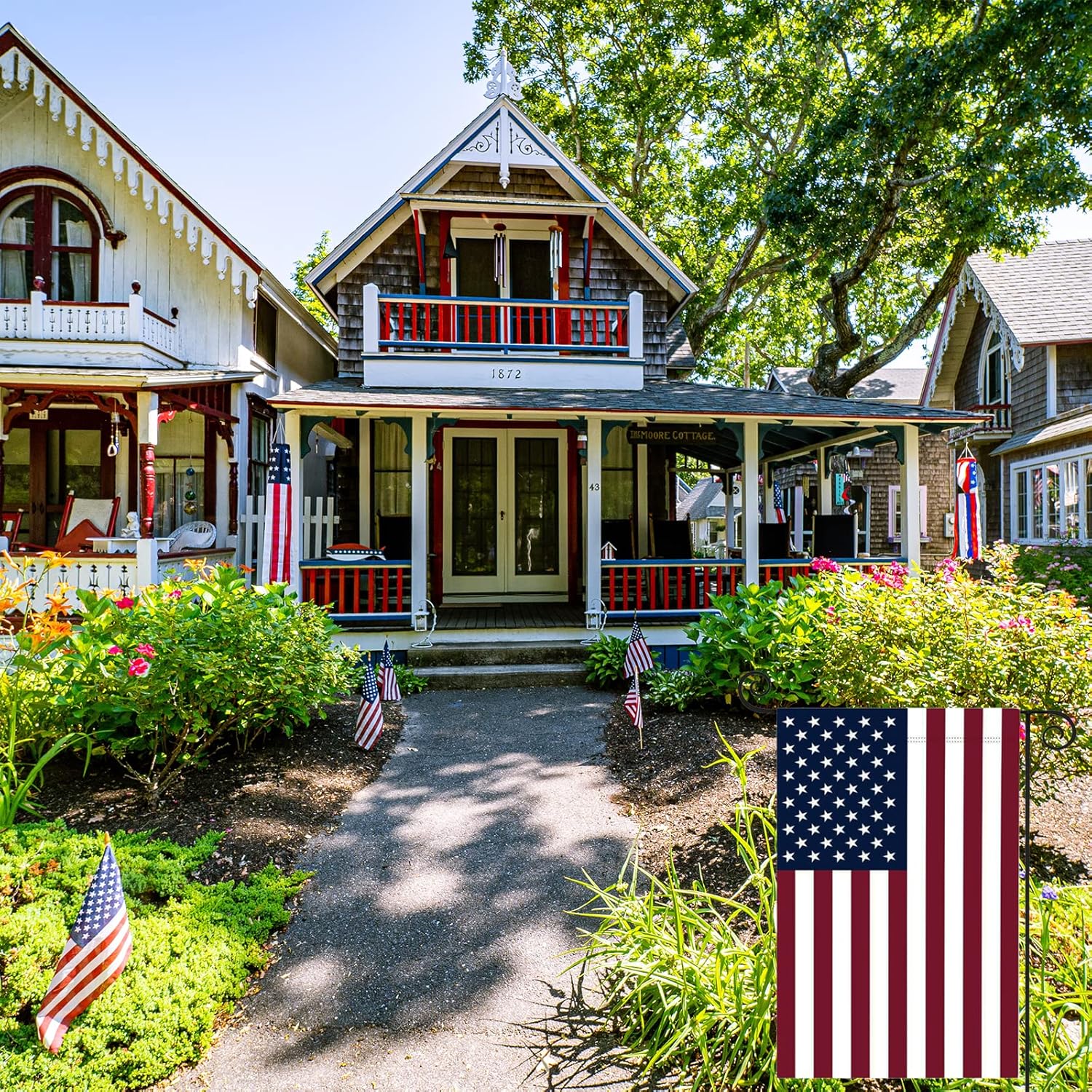 American Flag USA Garden Flag 12 x 18 - Patriotic Double Sided Small Flags for Yard
