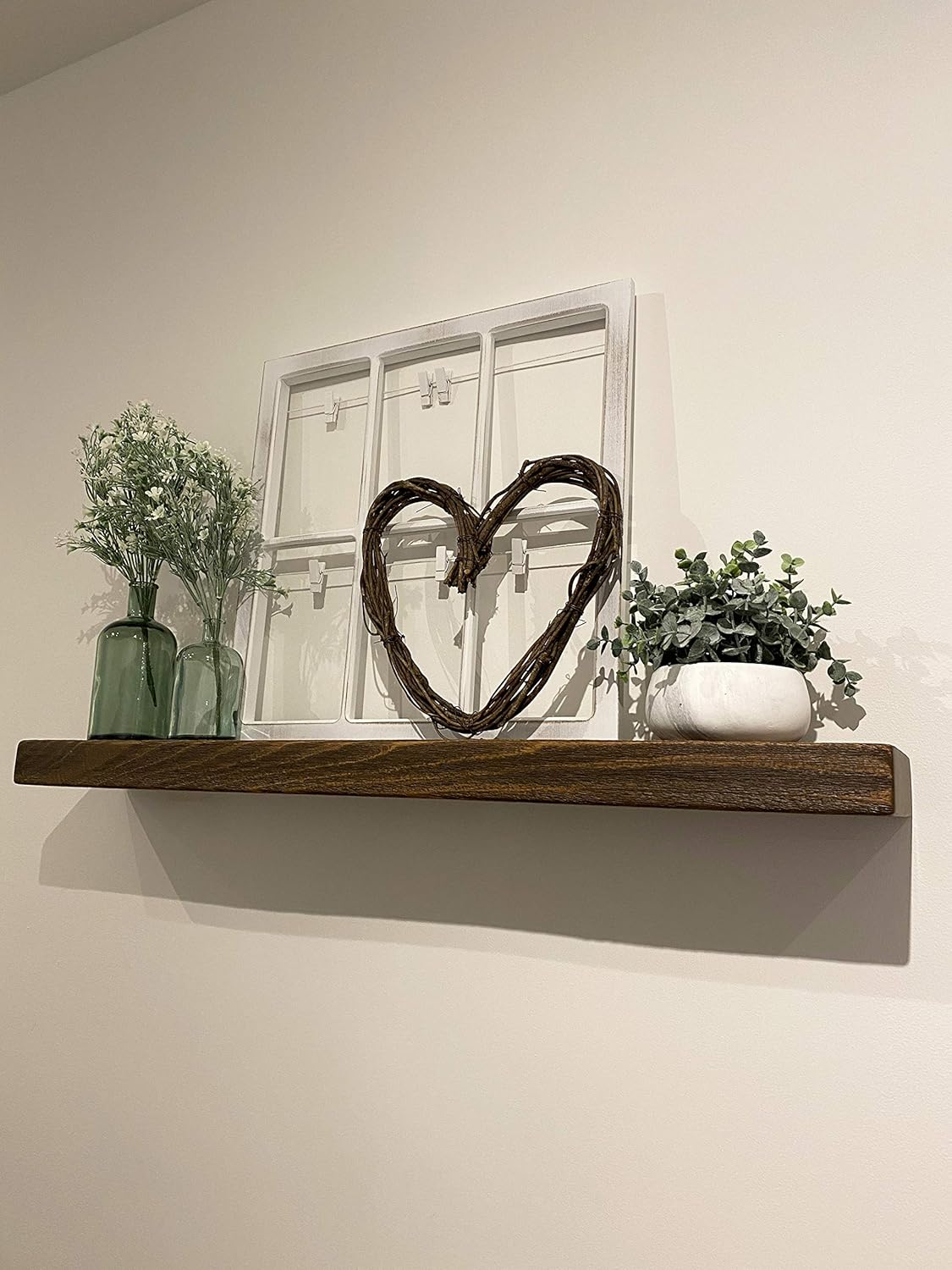 joelsantiques 42 Inch Wooden Floating Shelves for Wall - 42x6x2 in - Made of Natural Wood - Long