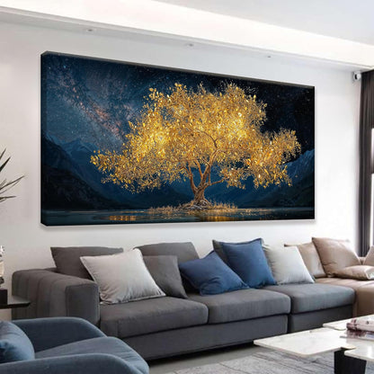 Tsomzxng Modern Canvas Wall Art Decor Print Paintings Gold Tree Of Life Landscape Painting Prints
