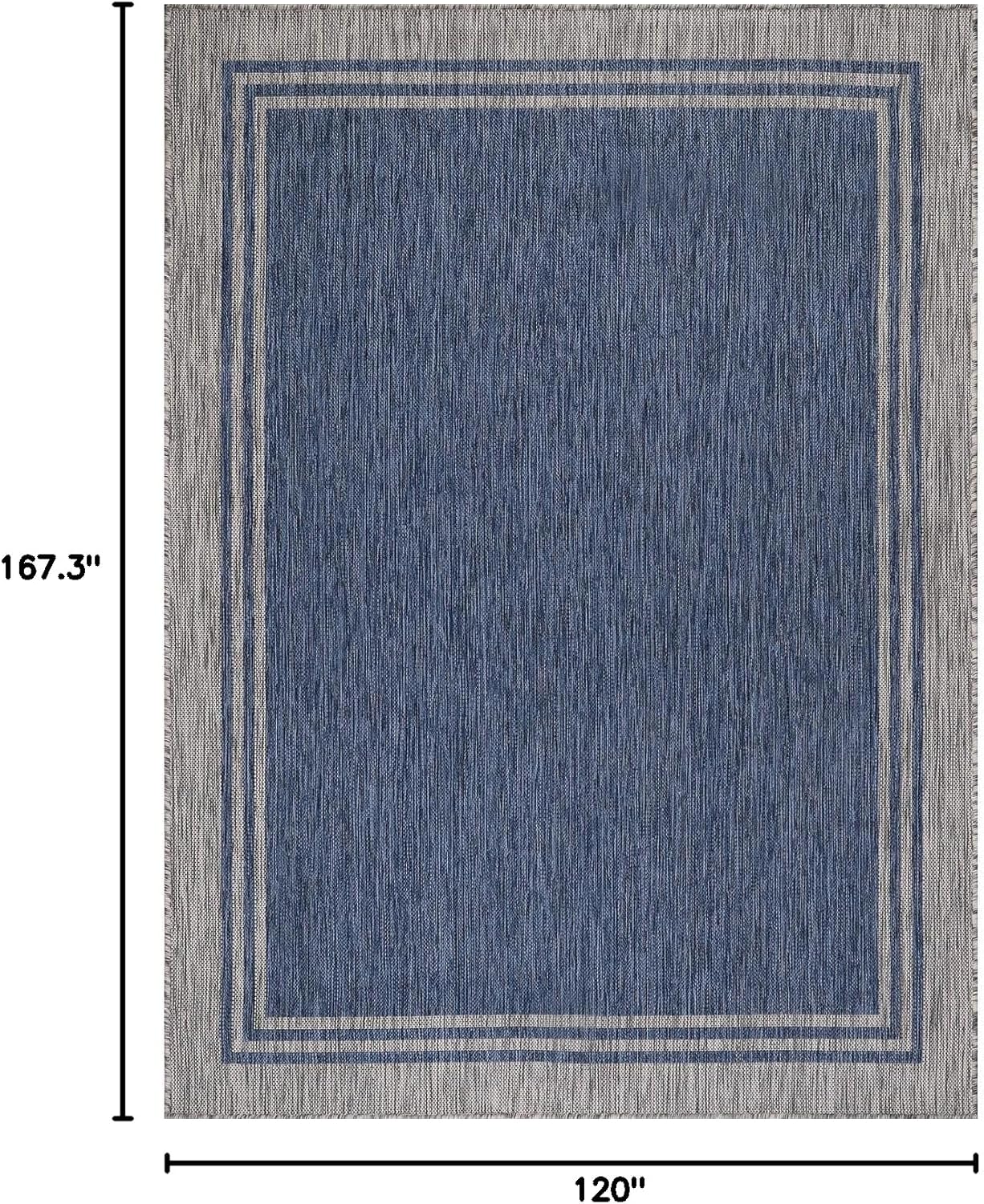 Bordered Outdoor Rug 10x14 Washable Outside Carpet for Indoor Patio Porch Waterproof Easy Cleaning