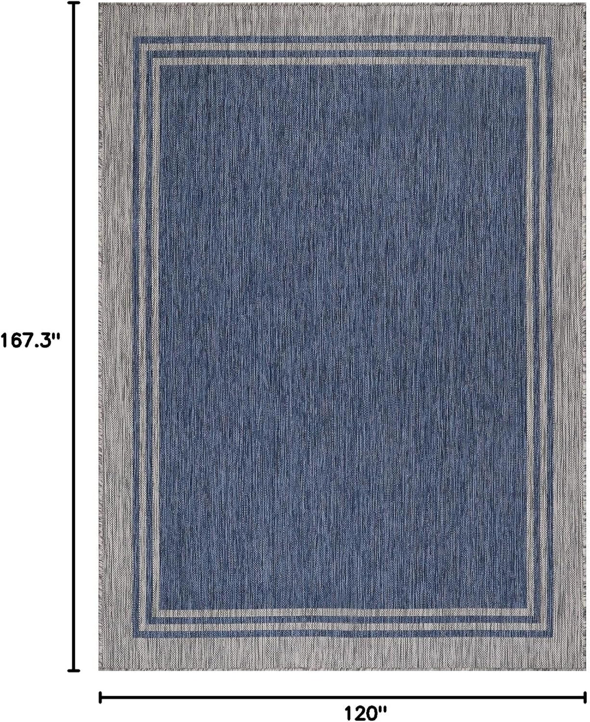 Bordered Outdoor Rug 10x14 Washable Outside Carpet for Indoor Patio Porch Waterproof Easy Cleaning
