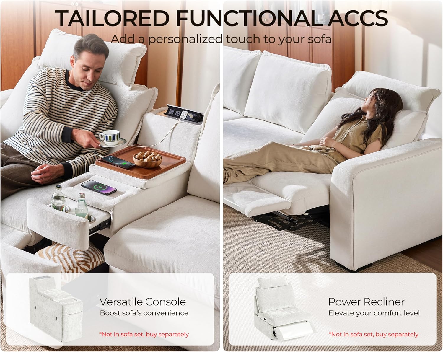 Oversized Modular Sofa Comfy Cloud Couch with Storage, Extra Deep Plush Sectional Sofa Set for