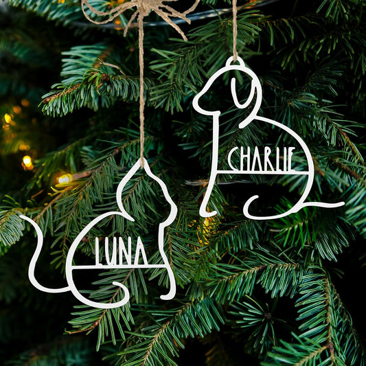 Man's Best Friend Personalized Pet Ornaments (2 Pack; 6 Inch) - Custom Name and Personalized Dog