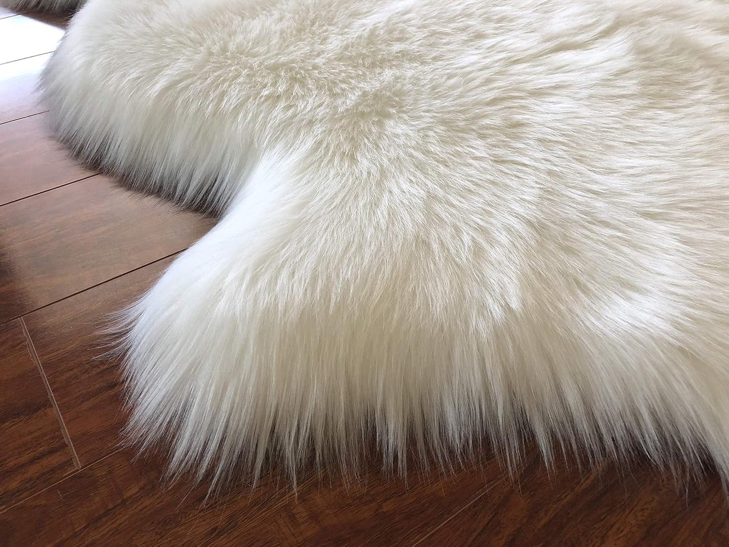LAMBZY Faux Sheepskin Hypoallergenic Free Shape Silky Shag Rug, Luxury Shaggy Silky Plush Carpet