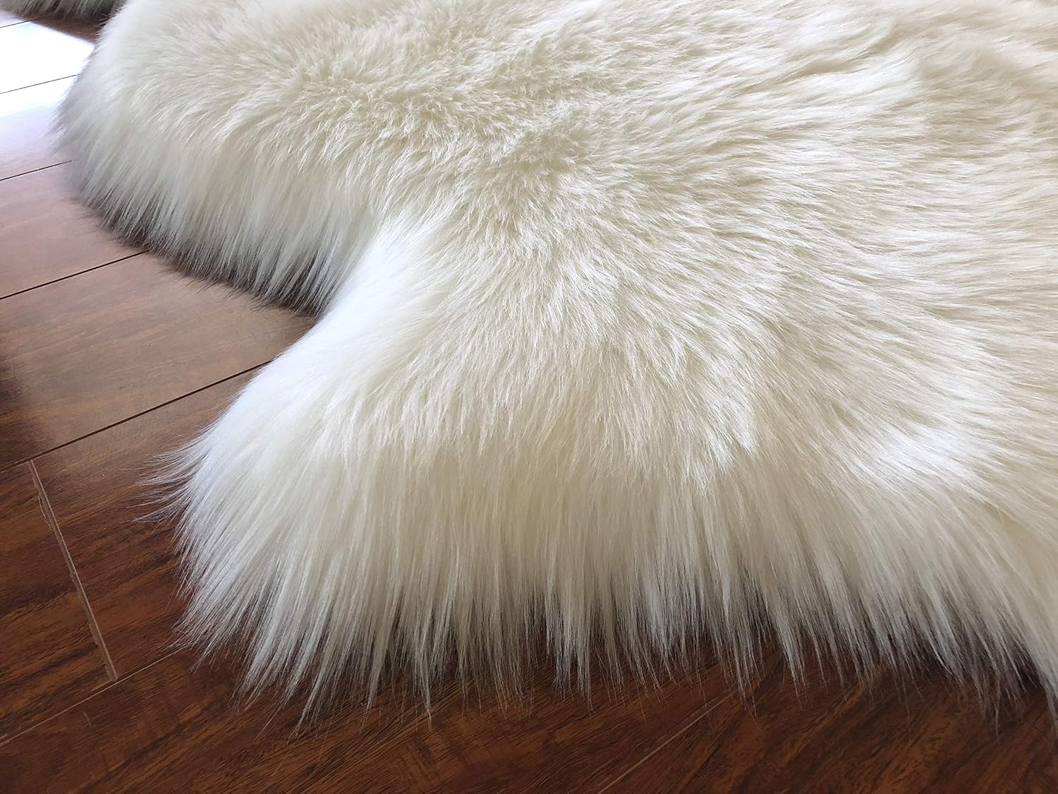 LAMBZY Faux Sheepskin Hypoallergenic Free Shape Silky Shag Rug, Luxury Shaggy Silky Plush Carpet
