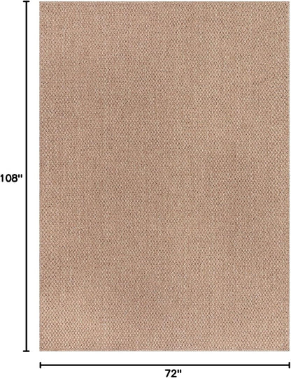 CAMILSON Easy Jute Rug 6x9, Indoor Outdoor Natural Color Farmhouse Area Rugs for Living Room Patio